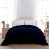 1 PC Pinch Pleated Comforter - Navy Blue Queen (88'' x 92'') Quilted - 100% Cotton 500 GSM Fill Power Beautiful Pinch Pleat Design Warm Down Alternative Comforter Only view 1