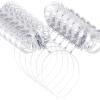 WILLBOND 6 Pcs Pom Pom Headbands Tinsel Wrapped Crazy Headwear Hair Accessories for Spirit Week Carnival Bachelorette(White) view 1