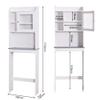 NCKMYB Bathroom Cabinet Over The Toilet, Bathroom Organizer with Adjustable Shelves and Open Cube, Space Saver Toilet Stands (Transparent Door) view 2