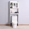 NCKMYB Bathroom Cabinet Over The Toilet, Bathroom Organizer with Adjustable Shelves and Open Cube, Space Saver Toilet Stands (Transparent Door) view 3
