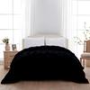 1 PC Pinch Pleated Comforter - Black Queen (88'' x 92'') Quilted - 100% Cotton 500 GSM Fill Power Beautiful Pinch Pleat Design Warm Down Alternative Comforter Only view 1