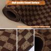 Weidear Hallway Runner Rug with Rubber Backing, Laundry Room Rug Non Slip, Washable Outdoor Indoor Rug Carpet Runner, Customized Area Rugs Mat for Entryway, Balcony, Deck-3FT x 46FT, Brown Checkered view 4