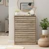 AIEGLE Shoe Storage Cabinet with 2 Flip Drawers for Entryway, Freestanding Shoe Rack Shoe Organiazer with Louver Drawers, Wood Color (22.4" W x 9.4" D x 29.5" H) view 3