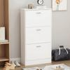 AIEGLE Shoe Cabinet with 3 Flip Drawers for Entryway, Freestanding Shoe Rack Shoe Organiazer with Adjustable Shelf, Shoe Storage Cabinet, White (23.6" W x 9.4" D x 45.5" H) view 3