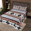 Aztec Bedspread King,Southwestern Coverlet Set Exotic Bull Skull Quilted for Kids Child,Dream Catchers Quilt Set Ethnic Tribal Feather Design Western Animals Boho Decor Red Black view 1
