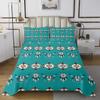 Aztec Bedspread King,Southwestern Coverlet Set Exotic Bull Skull Quilted for Kids Child,Dream Catchers Quilt Set Ethnic Tribal Feather Design Western Animals Room Decor,Green view 2