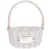 1pc Flower Basket Floral Hand Held Woven Baskets for Wedding Bride Bride Tote Cane Handle Bridal Garden Wedding Petals Girl for Wooden White view 1
