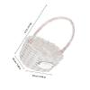 1pc Flower Basket Floral Hand Held Woven Baskets for Wedding Bride Bride Tote Cane Handle Bridal Garden Wedding Petals Girl for Wooden White view 2