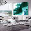 Abstract Painting,Minimalist Acrylic Textured art,Turquoise Red Green Sea Wave Painting,Original oil Painting, wall art 60x60 inch view 3