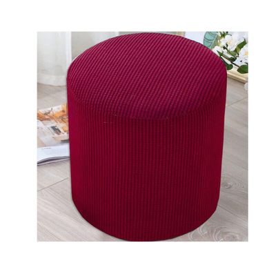 XGANGM Round Small Ottoman Slipcover Pouf Cover Stretch Ottoman Cover Round Small Footstool Cover Round Ottoman Stool Covers Slipcovers Home Furniture Protector,Red,1pcs40X40CM