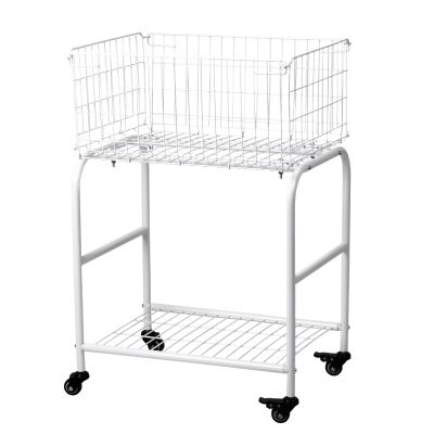 31 height Rolling Laundry Cart with Commerical Wheels- Large Capacity Foldable Hamper Basket, W hite Color | Bedroom, | Back to School, Organizer Storage for Home, Dorm apartment ( WHITE)
