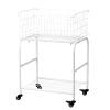 31 height Rolling Laundry Cart with Commerical Wheels- Large Capacity Foldable Hamper Basket, W hite Color | Bedroom, | Back to School, Organizer Storage for Home, Dorm apartment ( WHITE) view 4