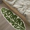 Green Leaf Shaped Bath Rug, 39x15 Inch Tropical Banana Leaf Bath Mat for Bathroom Sink Tub and Bedroom, Absorbent Ultra Soft Runner Rug, Tropical Plant Decor view 3