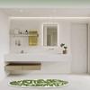 Green Leaf Shaped Bath Rug, 39x15 Inch Tropical Banana Leaf Bath Mat for Bathroom Sink Tub and Bedroom, Absorbent Ultra Soft Runner Rug, Tropical Plant Decor view 4