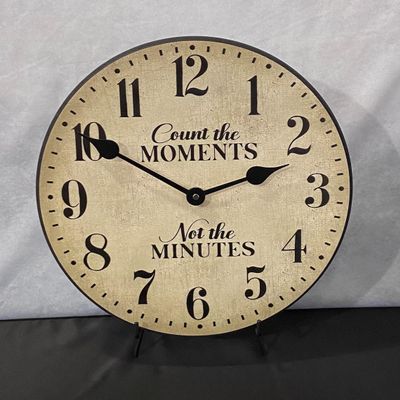 Count The Moments Clock | Ultra Quiet Quartz Mechanism | Hand Made in USA Beautiful Crisp Lasting Color | Comes in 8 Sizes (24-Inch, Tan (Griege))