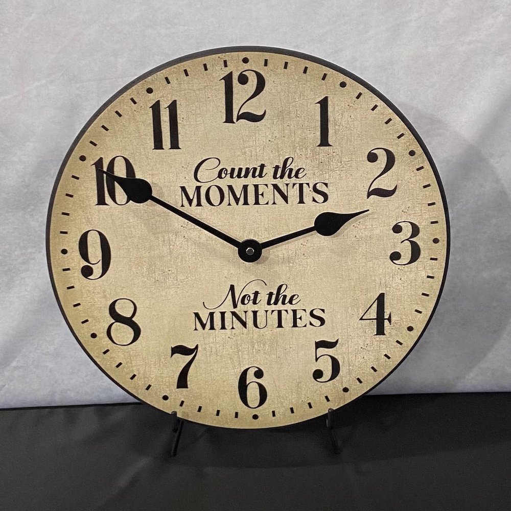 Count The Moments Clock | Ultra Quiet Quartz Mechanism | Hand Made in USA Beautiful Crisp Lasting Color | Comes in 8 Sizes (24-Inch, Tan (Griege))