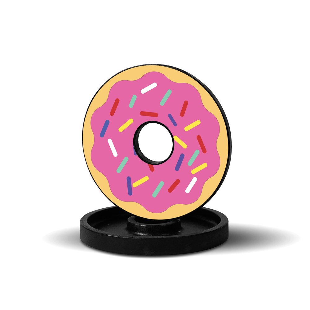 Plate Snacks Sprinkle Donut Stickers Vinyl Weight Decals - For Iron/weight Plates-5 LB | Stickers Size 7.5"