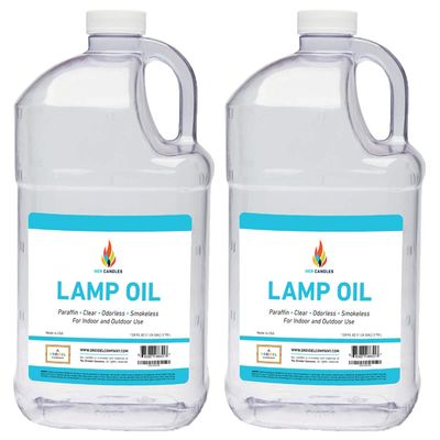 The Dreidel Company Liquid Paraffin Lamp Oil - 1 Gallon - Smokeless, Odorless, Ultra Clean Burning Fuel for Indoor and Outdoor Use (2 Pack)