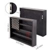Challenge Coin Display Case, Coin Holder Wooden American Flag Wall Decor, Government Military Challenge Coin Rack Display Medal Display Case(11.8" L x 15.7" W) view 2