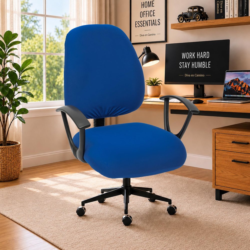 DIVA EN CAMINO DEC Super Stretchable Desk Office Chair Seat Covers - Universal Spandex Computer Chair Slipcover - 180GSM Washable Rotating Backrest Coverings & Cushion Protectors for Dogs, Cats, Pets