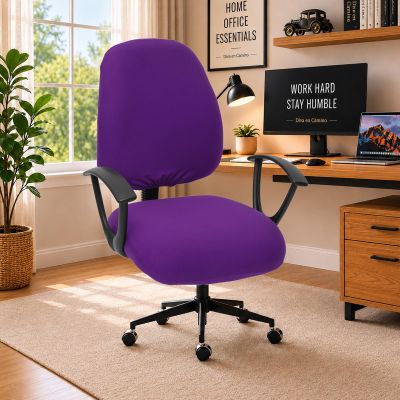 Super Stretchable Separate Office Chair Seat Covers - Universal Spandex Computer Chair Slipcover - 180GSM Washable Rotating Backrest Coverings & Cushion Protectors for Dogs, Cats, Pets