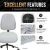 Stretchable Separate Office Chair Seat Covers - Universal Stretch Computer Chair Slipcover - Washable Rotating Backrest Coverings & Cushion Protectors for Dogs, Cats, Pets, Light Gray view 4