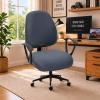Separate Desk Office Chair Seat Covers - Universal Stretch Computer Chair Slipcover - 180GSM Washable Rotating Backrest Coverings & Cushion Protectors for Dogs, Cats, Pets, Dark Gray view 1