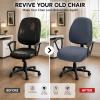 Separate Desk Office Chair Seat Covers - Universal Stretch Computer Chair Slipcover - 180GSM Washable Rotating Backrest Coverings & Cushion Protectors for Dogs, Cats, Pets, Dark Gray view 2