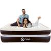 Ciays Air Mattress with Built-in Pump, 16" Elevated Blow Up Mattress with Carrying Bag for Home and Camping, Inflatable Air Bed,Twin, Brown view 1