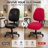 Stretchable Separate Office Chair Seat Covers - Universal Stretch Computer Chair Slipcover - 180GSM Washable Rotating Backrest Coverings & Cushion Protectors for Dogs, Cats, Pets, Red view 2