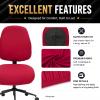 Stretchable Separate Office Chair Seat Covers - Universal Stretch Computer Chair Slipcover - 180GSM Washable Rotating Backrest Coverings & Cushion Protectors for Dogs, Cats, Pets, Red view 4