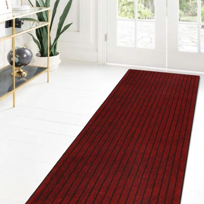 Custom Size Runner Rug 4 ft x 4 ft, 2-82ft Carpet Runners Hallway Entryway Kitchen Garage Laundry Room Area Rugs with Non-Slip Rubber Backing, Red with Black Stripe