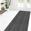 Custom Size Runner Rug 2 ft x 50 ft, 2-82ft Carpet Runners Hallway Entryway Kitchen Garage Laundry Room Area Rugs with Non-Slip Rubber Backing, Gray with Black Stripe view 1