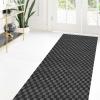 Custom Size Runner Rug 4 ft x 4 ft, 2-82ft Carpet Runners Hallway Entryway Kitchen Garage Laundry Room Area Rugs with Non-Slip Rubber Backing, Checkered Black view 1