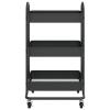 Tidyard 3-Tier Trolley, Steel Storage Cart with 4 Wheels, 16.9inx13.4inx31.1in for Office, Kitchen, or Beauty Supplies view 4