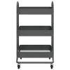 Tidyard 3-Tier Trolley, Anthracite Steel Utility Cart with 4 Wheels and Brakes, 16.9x13.4x31.1 Inches for Office, Beauty and Kitchen Organization view 4