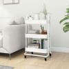 Tidyard 3-Tier Trolley, Steel Storage Cart with 4 Wheels, 16.9inx13.4inx31.1in for Office, Kitchen, or Beauty Supplies view 2