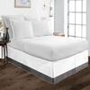 Amuze Bedding Pom Pom Two Tone BedSkirt 100% Egyptian Cotton Top-Knot Tassle White Pompom Fringe Solid Pattern, 16 Inch Drop, Full(White/Dark Grey) view 1