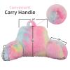 A Nice Night Faux Fur Reading Pillow Bed Wedge Large Adult Children Backrest with Arms Back Support for Sitting Up in Bed/Couch for Bedrest,YellowPink view 2