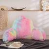 A Nice Night Faux Fur Reading Pillow Bed Wedge Large Adult Children Backrest with Arms Back Support for Sitting Up in Bed/Couch for Bedrest,YellowPink view 3