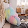 A Nice Night Faux Fur Reading Pillow Bed Wedge Large Adult Children Backrest with Arms Back Support for Sitting Up in Bed/Couch for Bedrest,YellowPink view 4