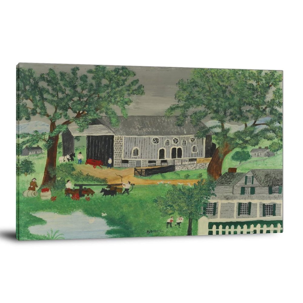 33 Masterpieces by Grandma Moses Pennsylvania Barn Poster Decorative Painting Canvas Wall Art Living Room Posters Bedroom Painting 20x30inch(50x75cm)