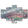 Busch Stadium Baseball Home Decor St. Louis, Missouri Cityscape Wall Art Posters and Prints 5 Pieces Baseball Stadium Pictures Posters and Prints Stretched and Framed Ready to Hang (60"Wx32"H) view 1