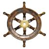12" Nautical Wheel Wooden Ship Steering Wheel Home Dcor Wood With Brass Inlay view 1