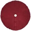 48-Inch Ruffled Sweater Knit Christmas Tree Skirt with Lace Ties, Burgundy view 2