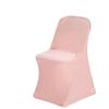 1 Pcs Rose Gold Spandex Folding Chair Cover with Glittered Metallic Back Decorations view 1