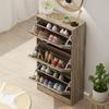 AIEGLE Shoe Storage Cabinet with 3 Flip Drawers for Entryway, Freestanding Shoe Rack Shoe Organiazer with Louver Drawers, Wood Color (22.4" W x 9.4" D x 42.3" H) view 3