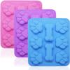 3 Pack Silicone Dog Treat Molds, Puppy Dog Bone & Paw Shapes, Non-Stick Molds for Frozen Treats; for Peanut Butter, Yogurt, Broth & Ice; Flexible; Oven, Freezer, Microwave & Dishwasher Safe view 1