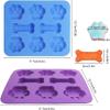 3 Pack Silicone Dog Treat Molds, Puppy Dog Bone & Paw Shapes, Non-Stick Molds for Frozen Treats; for Peanut Butter, Yogurt, Broth & Ice; Flexible; Oven, Freezer, Microwave & Dishwasher Safe view 2