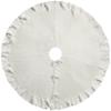 48-Inch Ruffled Sweater Knit Christmas Tree Skirt with Lace Ties, Cream White view 2